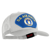 U.S. Air Force Seal Logo Blue Patched Solid Cotton Twill Mesh Prostyle Cap - White OSFM