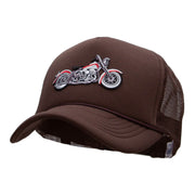 Motorcycle Biker Patched Summer Foam Mesh Trucker Cap