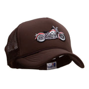 Motorcycle Biker Patched Summer Foam Mesh Trucker Cap