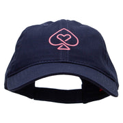 Poker Spade Heart Heat Transfer Deluxe Washed Twill Cap - Navy OSFM