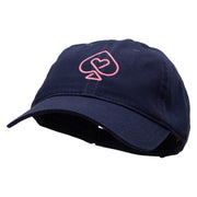 Poker Spade Heart Heat Transfer Deluxe Washed Twill Cap - Navy OSFM