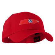 Tennessee State Flag with Map Heat Transfer Cotton Twill Pro Style Cap