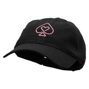 Poker Spade Heart Heat Transfer Deluxe Washed Twill Cap - Black OSFM