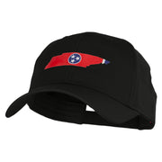 Tennessee State Flag with Map Heat Transfer Cotton Twill Pro Style Cap