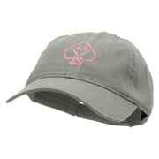 Poker Spade Heart Heat Transfer Deluxe Washed Twill Cap - Grey OSFM