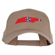 Tennessee State Flag with Map Heat Transfer Cotton Twill Pro Style Cap