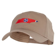 Tennessee State Flag with Map Heat Transfer Cotton Twill Pro Style Cap