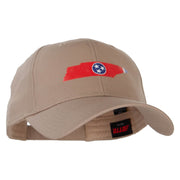 Tennessee State Flag with Map Heat Transfer Cotton Twill Pro Style Cap