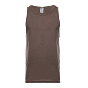 30 Singles Ring-Spun Fabric Tank Top - Brown-Heather S