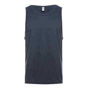 30 Singles Ring-Spun Fabric Tank Top - Navy-Heather S