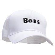 Boss Embroidered Solid Cotton Prostyle Twill Mesh Cap - White OSFM