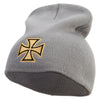 Sheriff Maltese Golden Cross Embroidered 8 inch Acrylic Short beanie - Grey OSFM