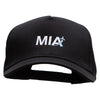 MIA Embroidered 5 Panel Cotton High Profile Flat Bill Unstructured Cap - Black OSFM