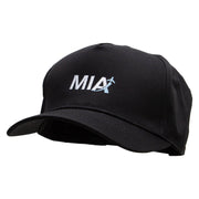 MIA Embroidered 5 Panel Cotton High Profile Flat Bill Unstructured Cap - Black OSFM