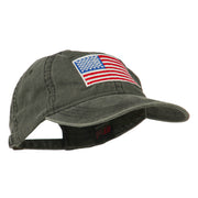 American Flag Embroidered Washed Cap