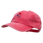 Love Birds Embroidered Pigment Dyed Wash Cap - Fuchsia OSFM