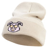 Pig Head Embroidered 12 Inch Long Knitted Beanie - Birch OSFM