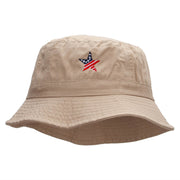 American Star Flag Embroidered Bucket Hat