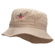 American Star Flag Embroidered Bucket Hat