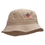 American Star Flag Embroidered Bucket Hat