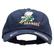 Officially Licensed United States Navy Seabees Unstructured Low Profile 6 panel Cotton Cap - Navy OSFM