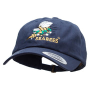 Officially Licensed United States Navy Seabees Unstructured Low Profile 6 panel Cotton Cap - Navy OSFM