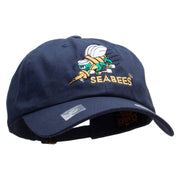 Officially Licensed United States Navy Seabees Unstructured Low Profile 6 panel Cotton Cap - Navy OSFM