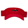 Black Race Car Embroidered Cotton Twill Sun Visor - Red OSFM