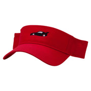 Black Race Car Embroidered Cotton Twill Sun Visor - Red OSFM