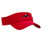 Black Race Car Embroidered Cotton Twill Sun Visor - Red OSFM