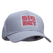 Big Bet Embroidered Six Panels Pro Style Cap - Grey OSFM