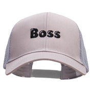 Boss Embroidered Solid Cotton Prostyle Twill Mesh Cap - Grey OSFM