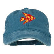 Angel Fish Embroidered Washed Dyed Cap