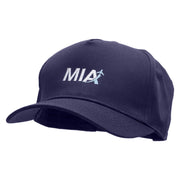 MIA Embroidered 5 Panel Cotton High Profile Flat Bill Unstructured Cap - Navy OSFM