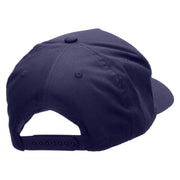 MIA Embroidered 5 Panel Cotton High Profile Flat Bill Unstructured Cap - Navy OSFM