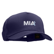 MIA Embroidered 5 Panel Cotton High Profile Flat Bill Unstructured Cap - Navy OSFM