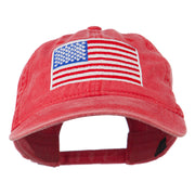 American Flag Embroidered Washed Cap