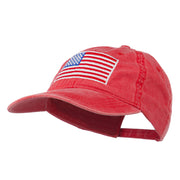 American Flag Embroidered Washed Cap