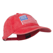 American Flag Embroidered Washed Cap