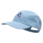 Love Birds Embroidered Pigment Dyed Wash Cap - Lt-Blue OSFM