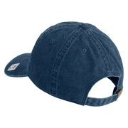 US Marine Semper Fidelis Design Embroidered Washed Solid Pigment Dyed Cotton Twill Brass Buckle Cap - Navy OSFM
