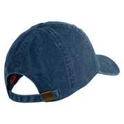 US Marine Semper Fidelis Design Embroidered Washed Solid Pigment Dyed Cotton Twill Brass Buckle Cap - Navy OSFM