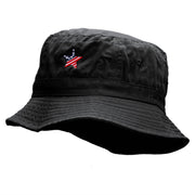 American Star Flag Embroidered Bucket Hat