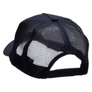 Astronaut Rides Five Panels Pro Style Trucker Mesh Cap - Navy OSFM