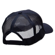 Astronaut Rides Five Panels Pro Style Trucker Mesh Cap - Navy OSFM