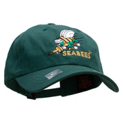 Officially Licensed United States Navy Seabees Unstructured Low Profile 6 panel Cotton Cap - Spruce OSFM