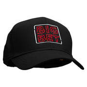 Big Bet Embroidered Six Panels Pro Style Cap - Black OSFM