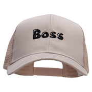 Boss Embroidered Solid Cotton Prostyle Twill Mesh Cap - Khaki OSFM