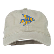 Angel Fish Embroidered Washed Dyed Cap