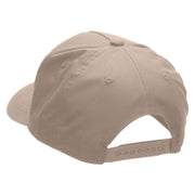 MIA Embroidered 5 Panel Cotton High Profile Flat Bill Unstructured Cap - Khaki OSFM